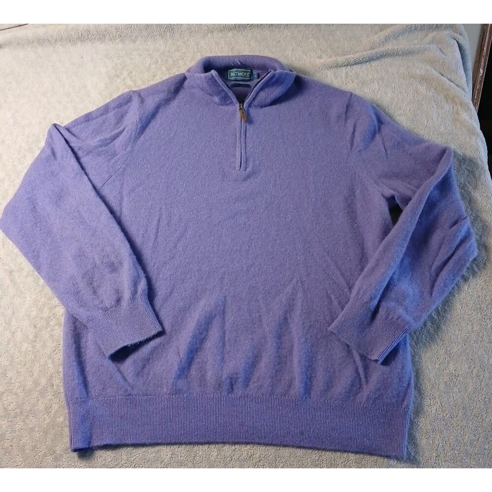 Biltmore Quarter Zip 100% Cashmere Womens Size Large Purple Sweater EUC
